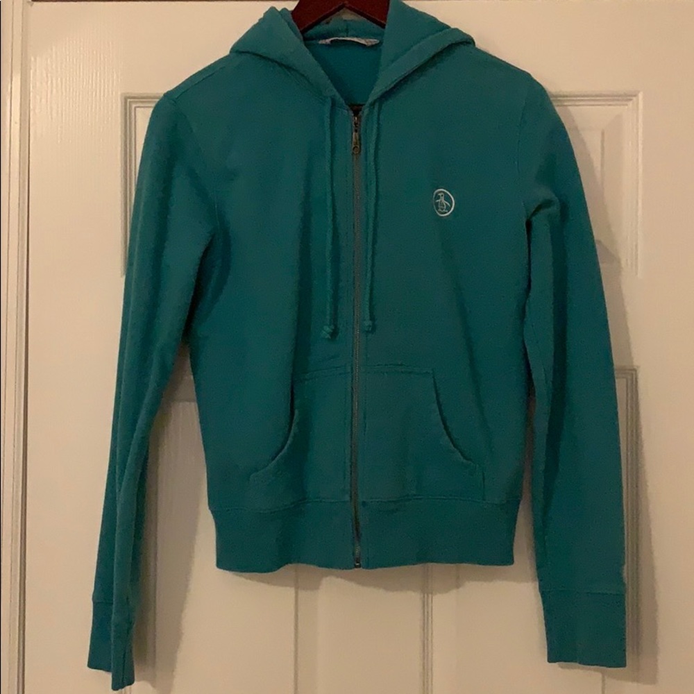 Original Penguin teal zip up hoodie